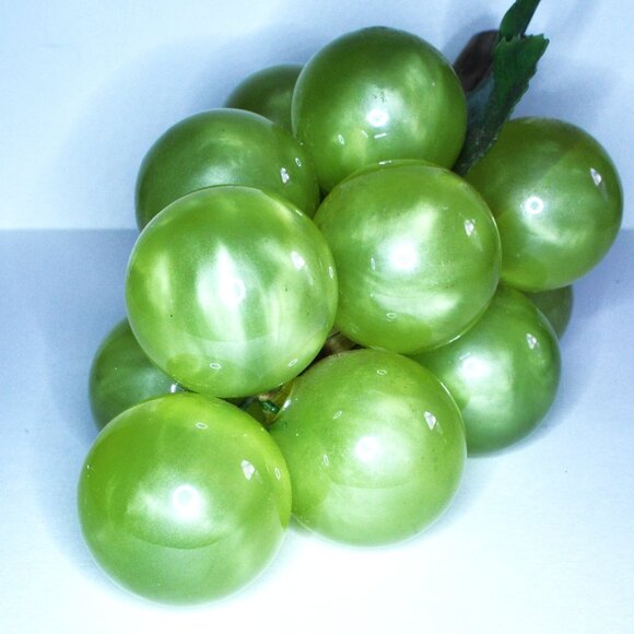 Decorative Green Grapes On Wood Vine Glass MCM Kitchen Dining Decor - Picture 5 of 7